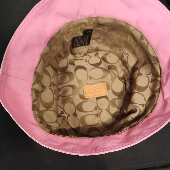 Coach Pink and Brown Bucket Hat with Sporty Accents - Picture 3 of 5
